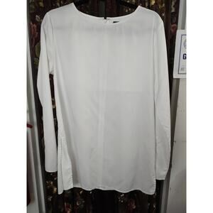 Claridge & King White Cotton Blouse New $198 Size Medium Side Slits